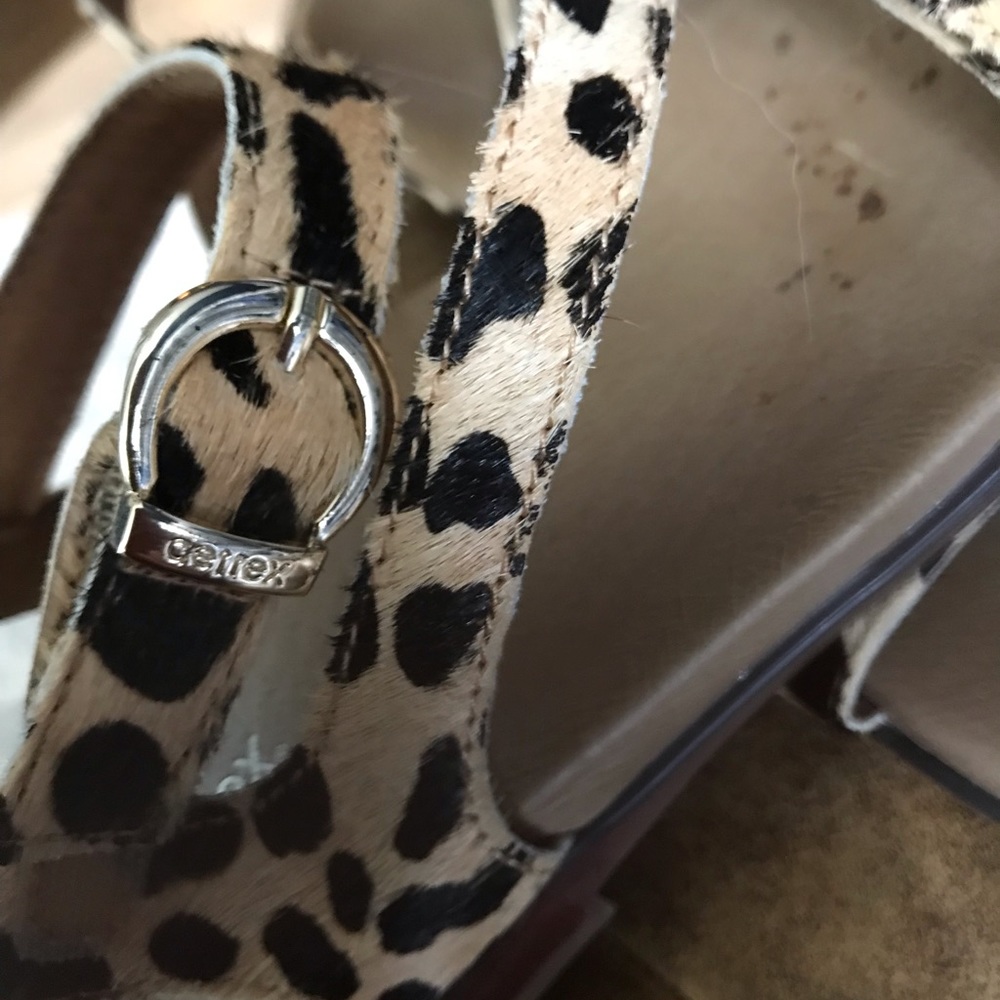 Aetrex Pony Hair Animal Print Sandals Size 38 - Picture 7 of 7